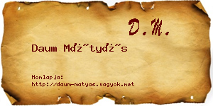 Daum Mátyás névjegykártya