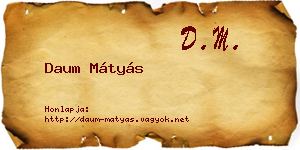 Daum Mátyás névjegykártya